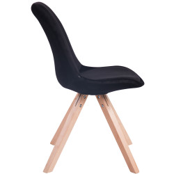 Chaise visiteur Toulouse Velvet Square natura | noir