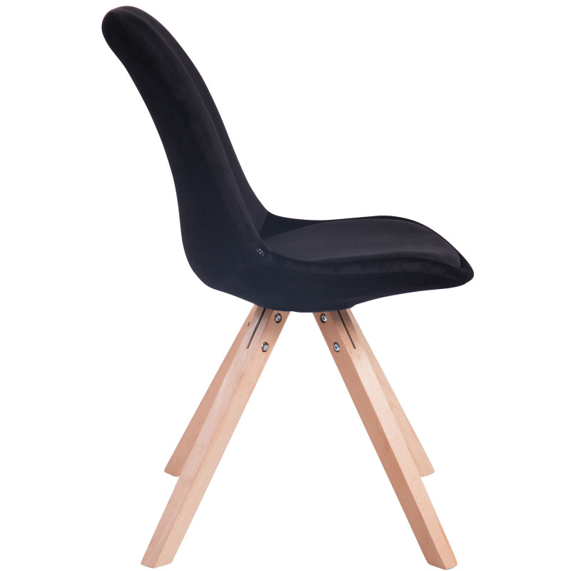 Chaise visiteur Toulouse Velvet Square natura | noir