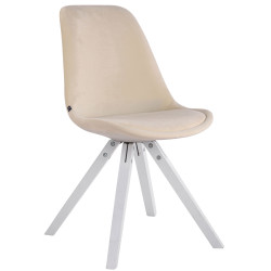 Chaise visiteur Toulouse velours Square blanc | crème