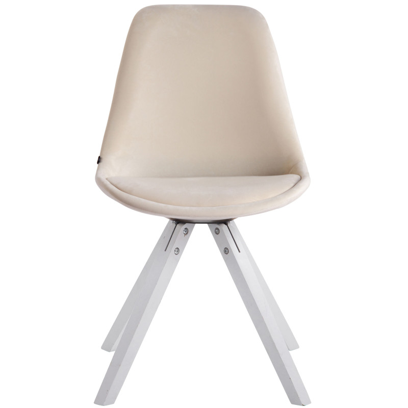 Chaise visiteur Toulouse velours Square blanc | crème