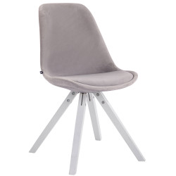 Chaise visiteur Toulouse velours Square blanc | gris