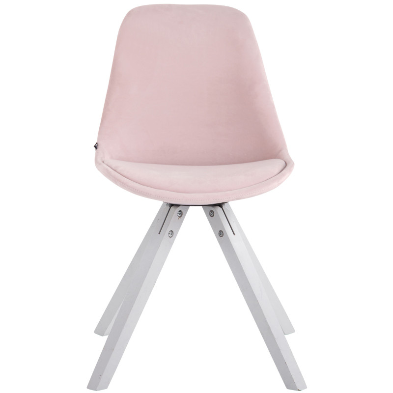 Chaise visiteur Toulouse velours Square blanc | rose