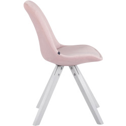 Chaise visiteur Toulouse velours Square blanc | rose