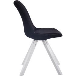 Chaise visiteur Toulouse velours Square blanc | noir
