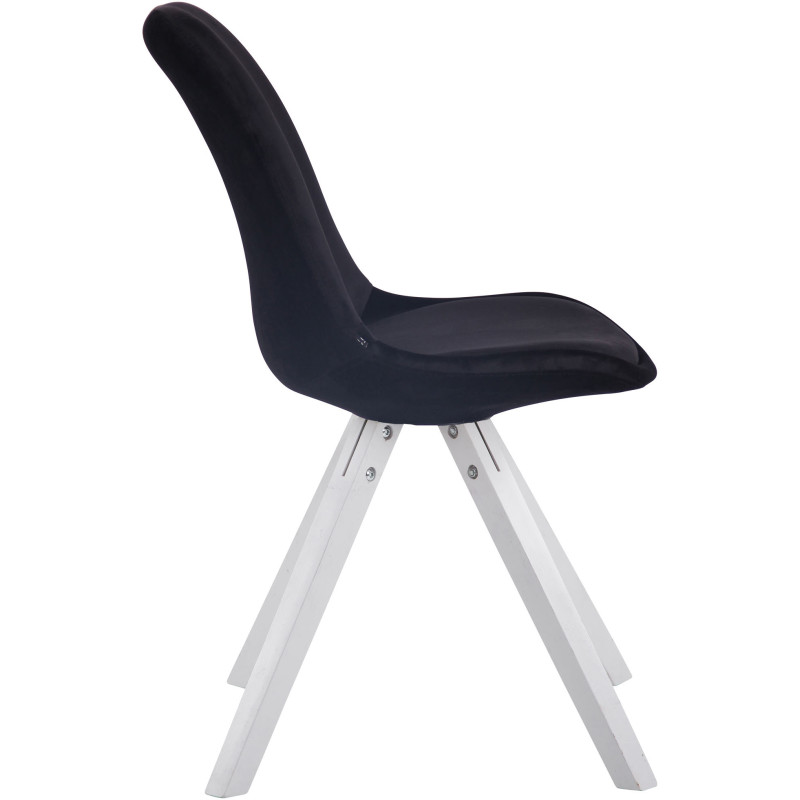 Chaise visiteur Toulouse velours Square blanc | noir