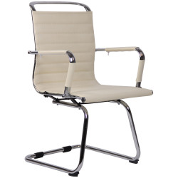 Chaise visiteur Balve en cuir artificiel | crème