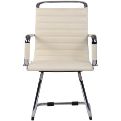 Chaise visiteur Balve en cuir artificiel | crème