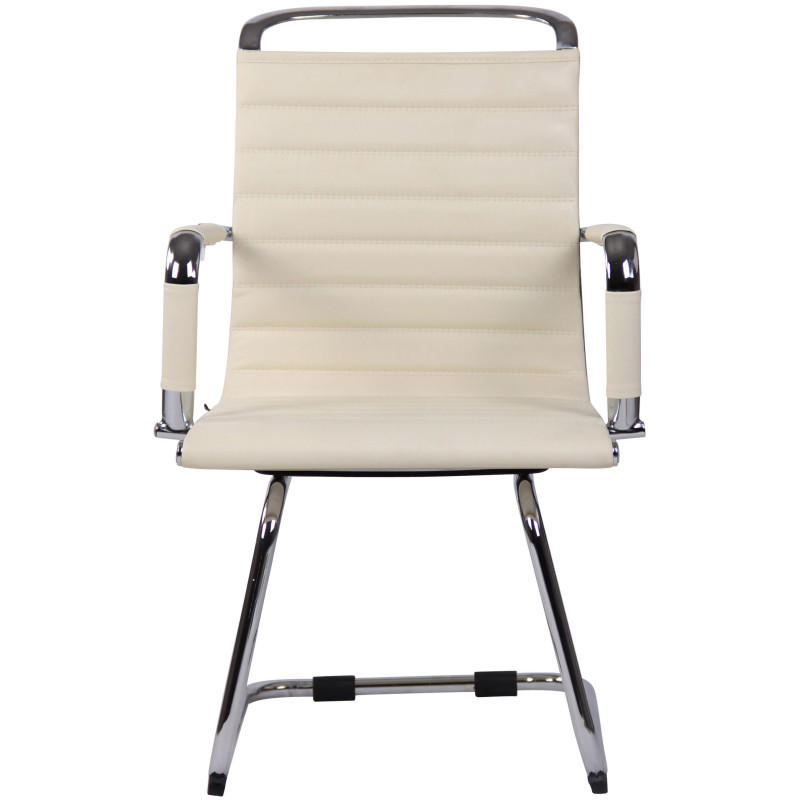 Chaise visiteur Balve en cuir artificiel | crème