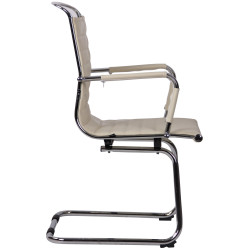 Chaise visiteur Balve en cuir artificiel | crème