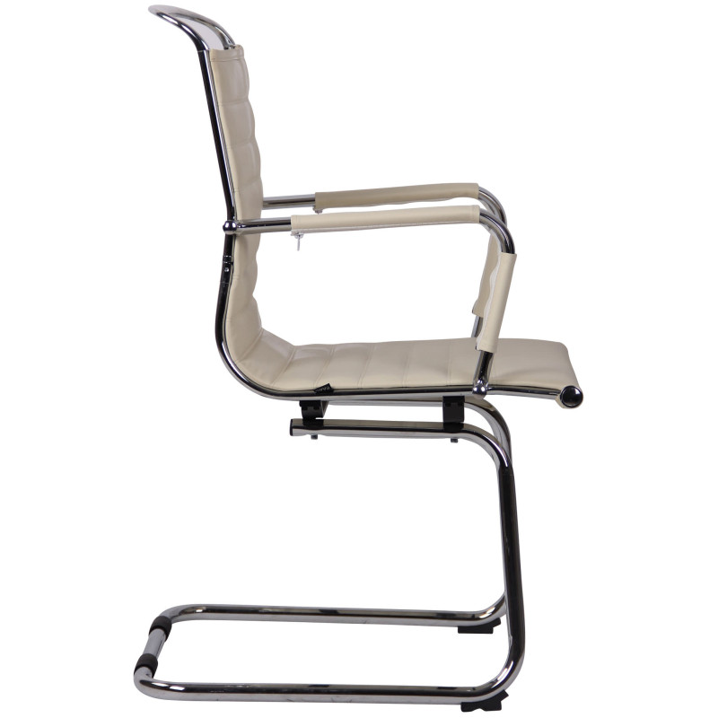 Chaise visiteur Balve en cuir artificiel | crème
