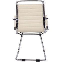 Chaise visiteur Balve en cuir artificiel | crème