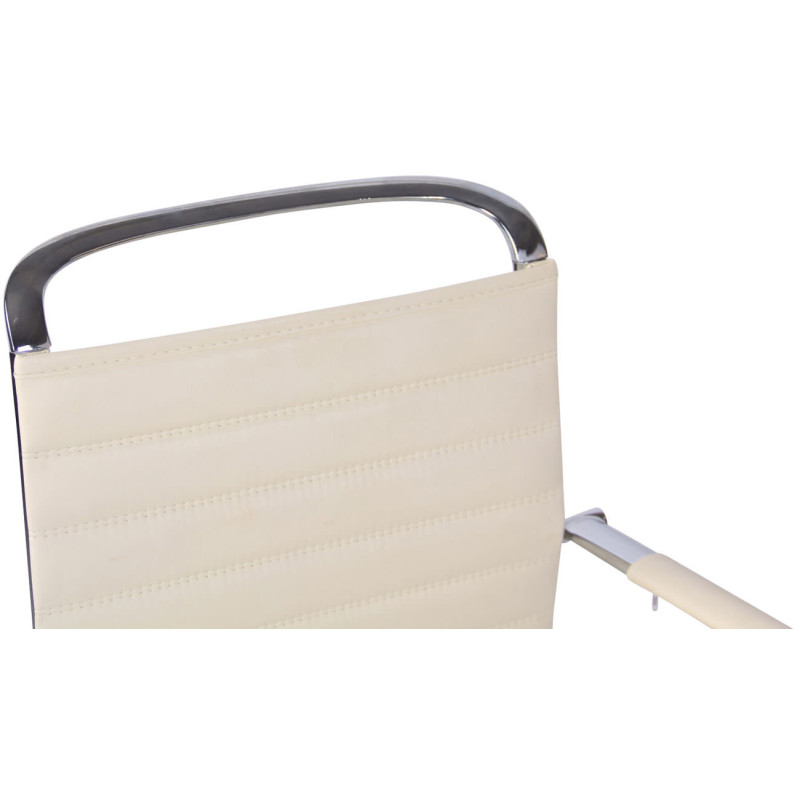 Chaise visiteur Balve en cuir artificiel | crème