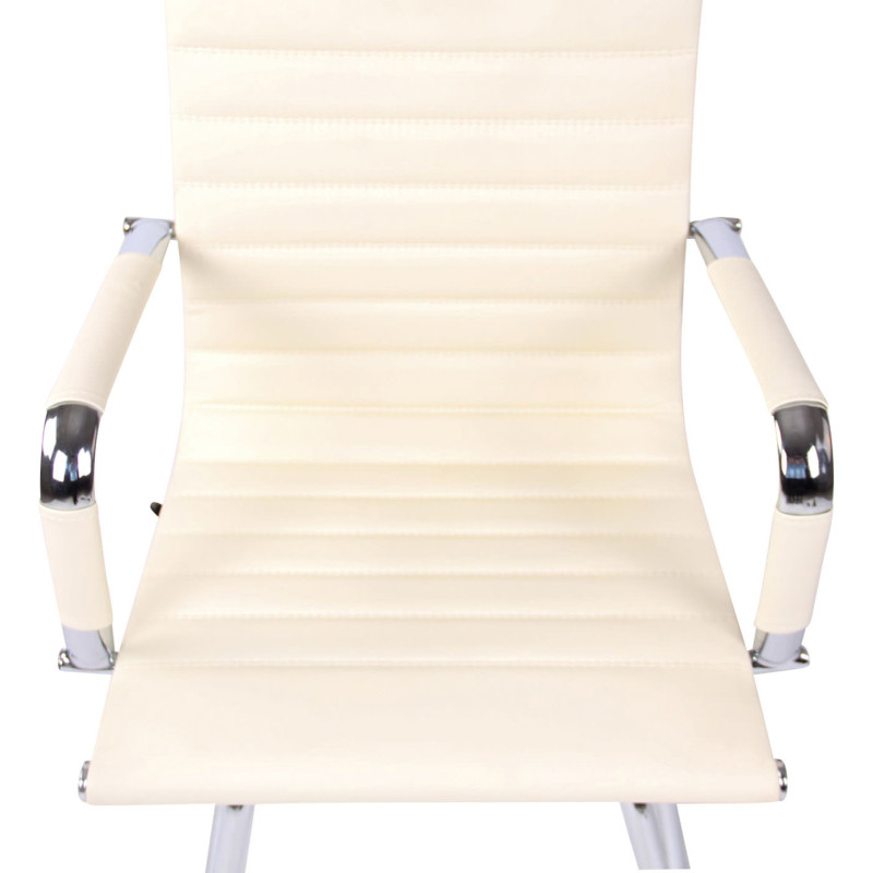 Chaise visiteur Balve en cuir artificiel | crème