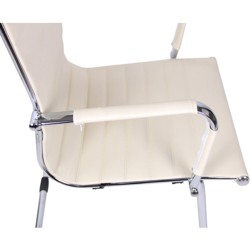 Chaise visiteur Balve en cuir artificiel | crème
