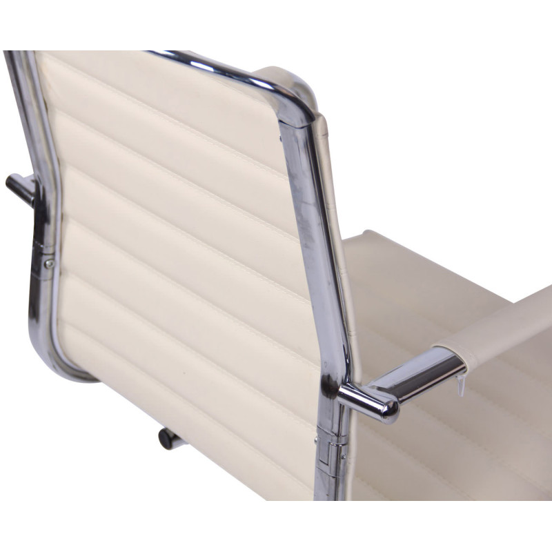 Chaise visiteur Balve en cuir artificiel | crème