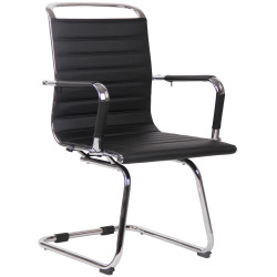Chaise visiteur Balve en cuir artificiel | noir