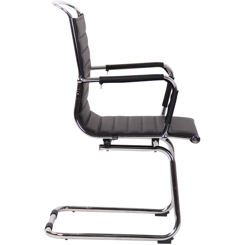 Chaise visiteur Balve en cuir artificiel | noir