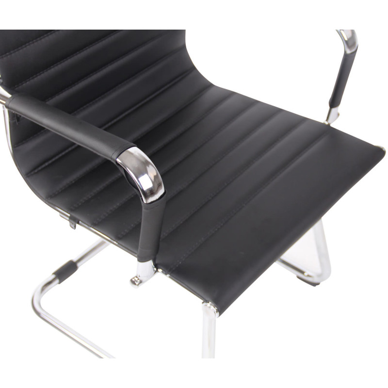 Chaise visiteur Balve en cuir artificiel | noir
