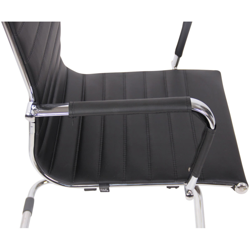Chaise visiteur Balve en cuir artificiel | noir
