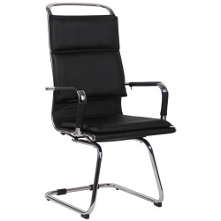 Chaise visiteur Bedford en cuir artificiel | noir