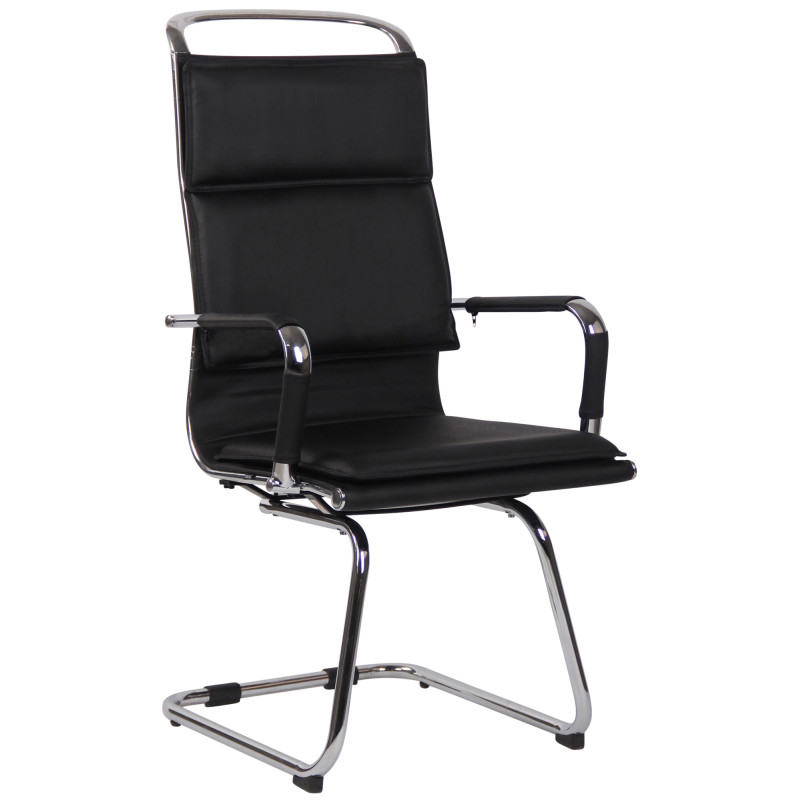 Chaise visiteur Bedford en cuir artificiel | noir