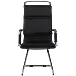 Chaise visiteur Bedford en cuir artificiel | noir