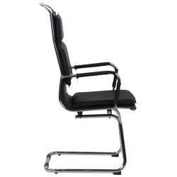 Chaise visiteur Bedford en cuir artificiel | noir