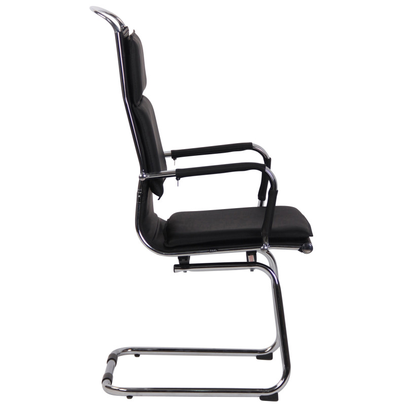 Chaise visiteur Bedford en cuir artificiel | noir