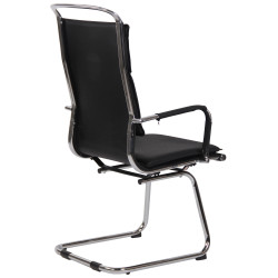 Chaise visiteur Bedford en cuir artificiel | noir