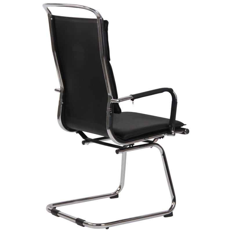 Chaise visiteur Bedford en cuir artificiel | noir