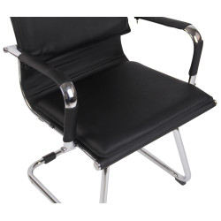Chaise visiteur Bedford en cuir artificiel | noir