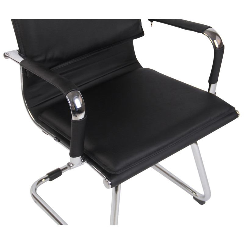 Chaise visiteur Bedford en cuir artificiel | noir