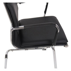 Chaise visiteur Bedford en cuir artificiel | noir