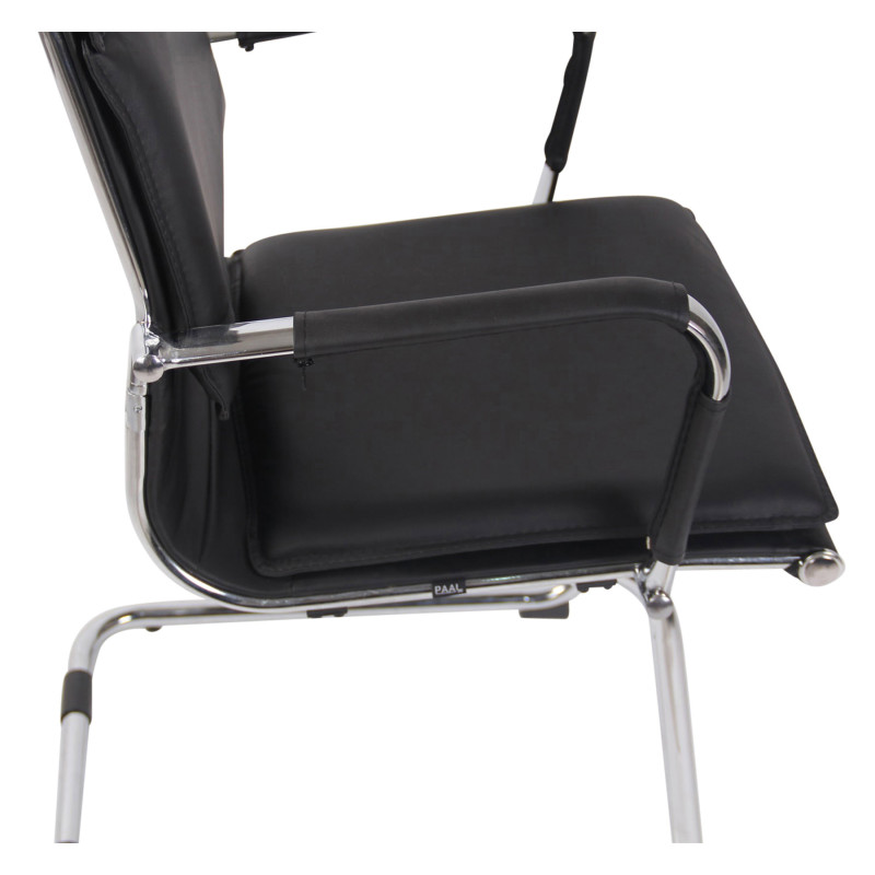 Chaise visiteur Bedford en cuir artificiel | noir