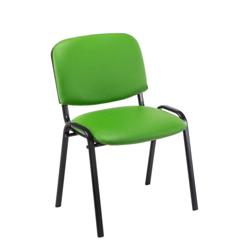 Lot de 4 chaises visiteurs Ken en cuir artificiel | vert