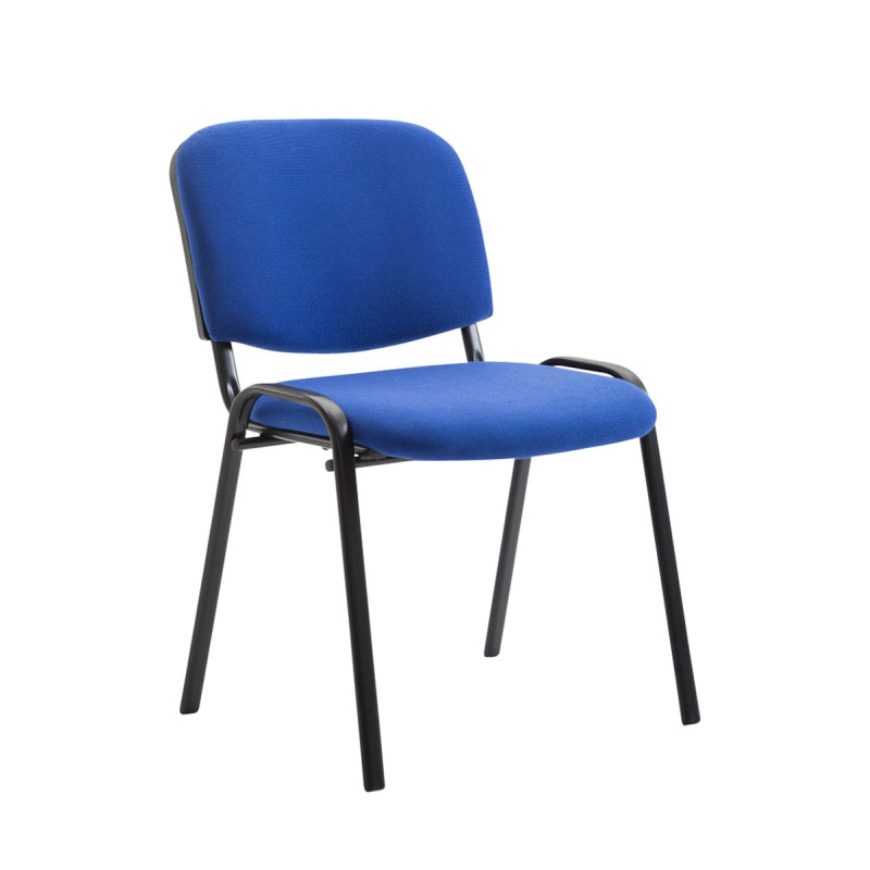 Lot de 4 chaises visiteurs en tissu Ken | bleu