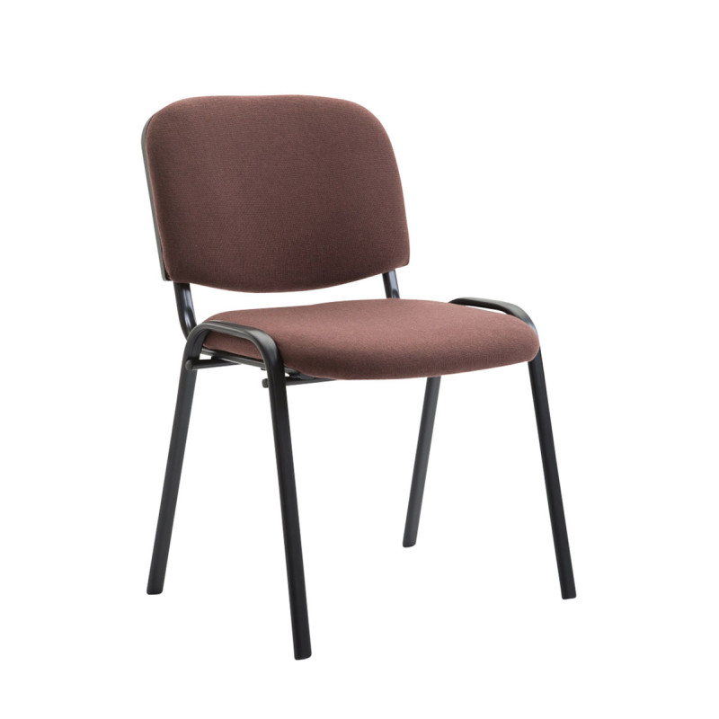 Lot de 4 chaises visiteurs en tissu Ken | brun