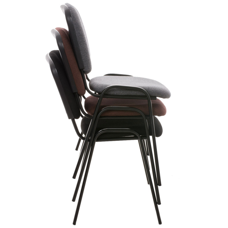 Lot de 4 chaises visiteurs en tissu Ken | gris