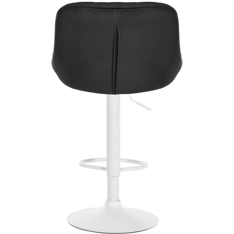Tabouret de bar Lazio velours blanc noir