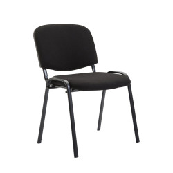 Lot de 4 chaises visiteurs en tissu Ken | noir