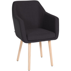 Chaise visiteur Utrecht tissu natura | noir