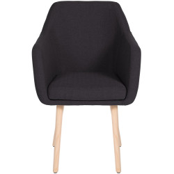 Chaise visiteur Utrecht tissu natura | noir