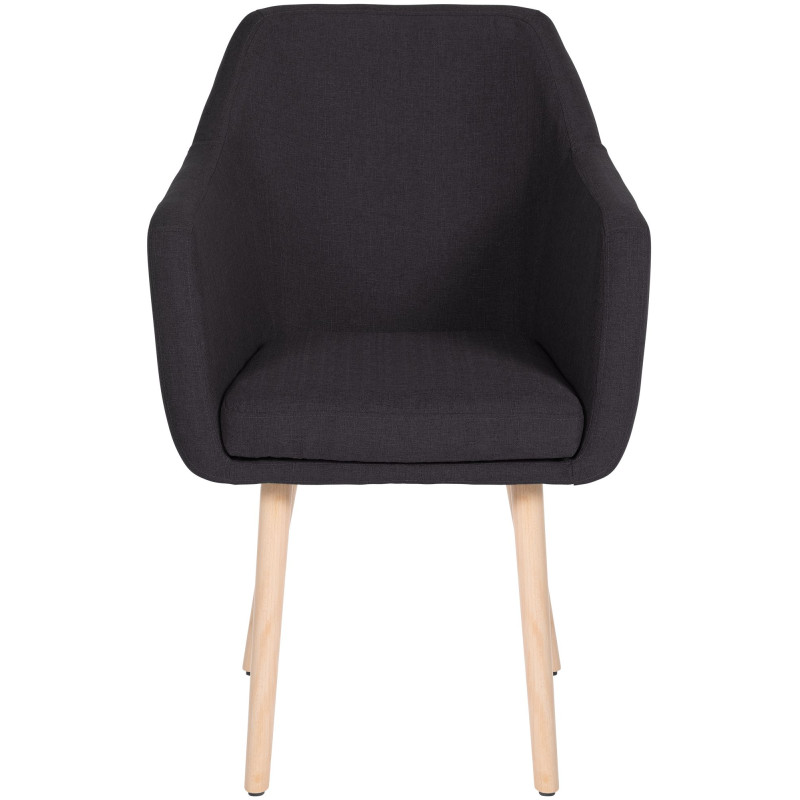 Chaise visiteur Utrecht tissu natura | noir