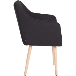 Chaise visiteur Utrecht tissu natura | noir