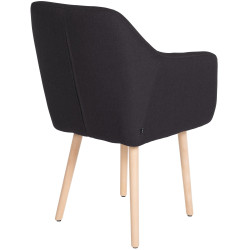 Chaise visiteur Utrecht tissu natura | noir