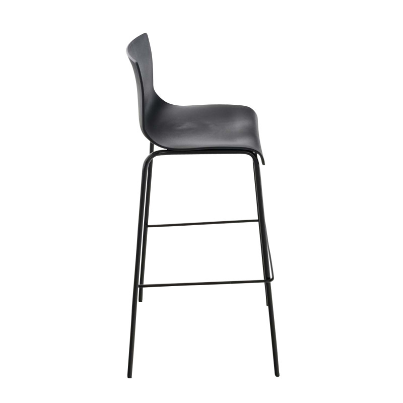Tabouret de bar Hoover avec structure à 4 pieds, noir