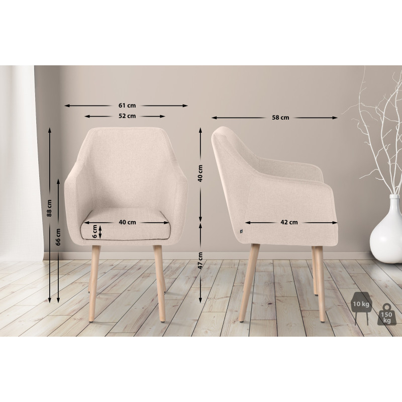 Chaise visiteur Utrecht tissu natura | beige