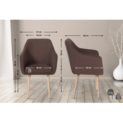 Chaise visiteur Utrecht tissu natura | brun