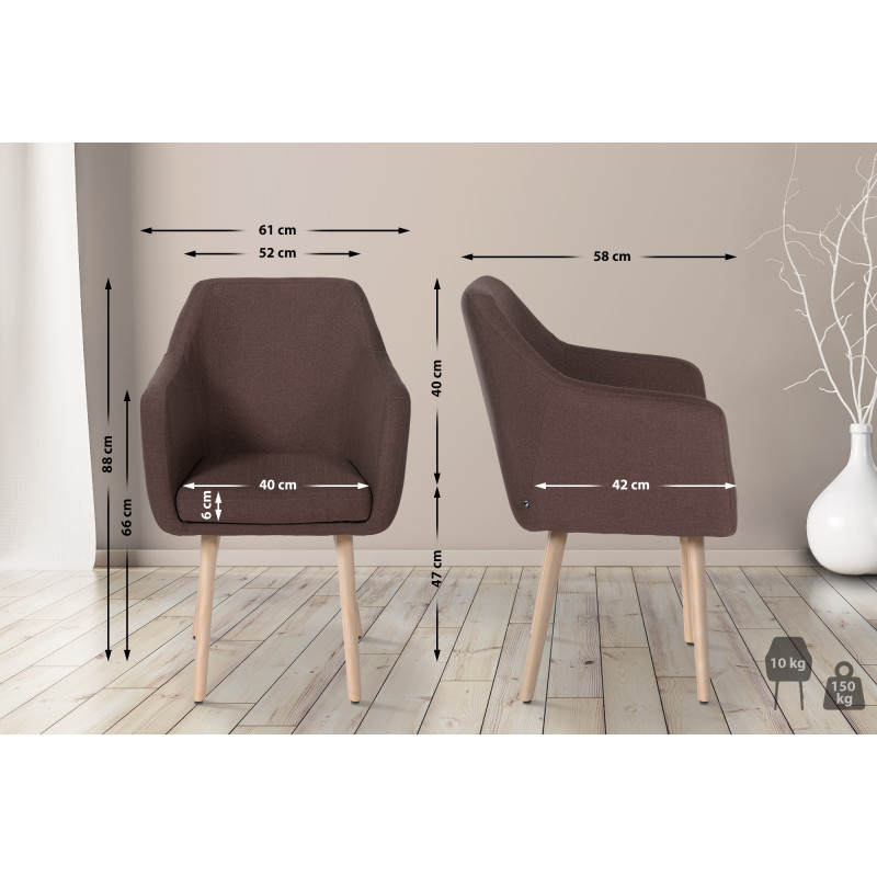 Chaise visiteur Utrecht tissu natura | brun