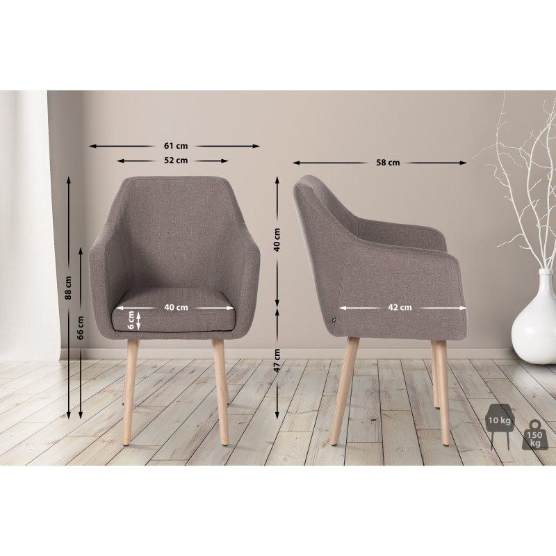 Chaise visiteur Utrecht tissu natura | taupe